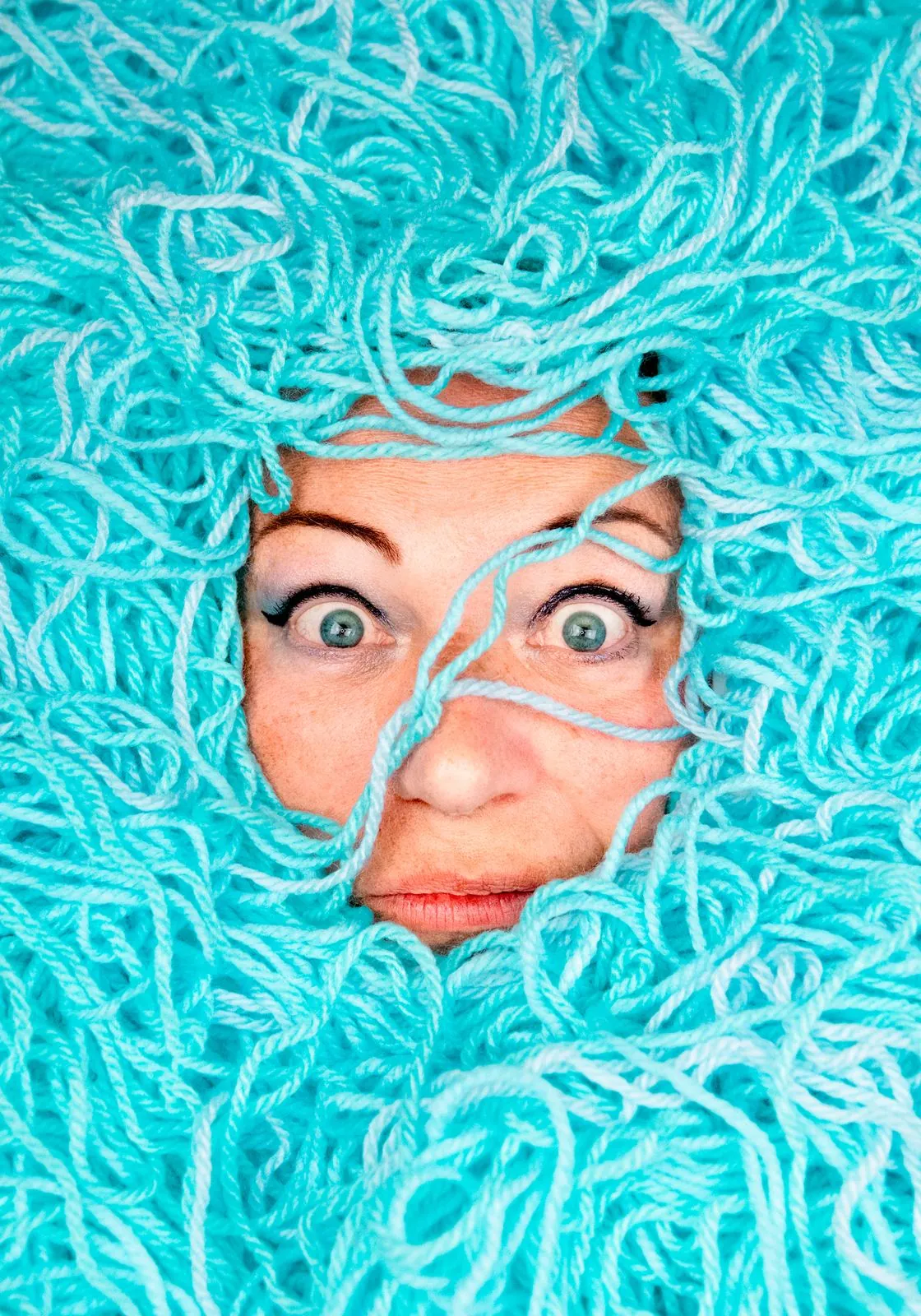 Caralaxia de azul